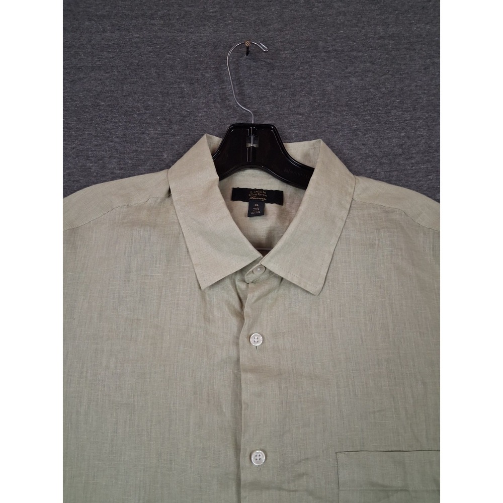 New Club Room Mens Shirt XL Light Green Pastel 100% Luxury Linen Resort Coastal